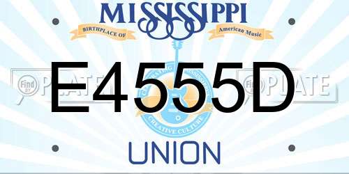E4555D Mississippi License Plate