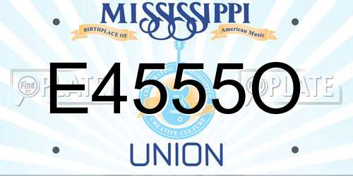 E4555O Mississippi License Plate