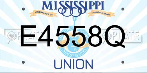 E4558Q Mississippi License Plate