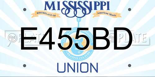 E455BD Mississippi License Plate