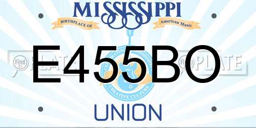 E455BO Mississippi License Plate