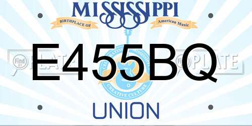 E455BQ Mississippi License Plate
