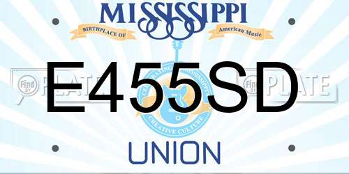E455SD Mississippi License Plate