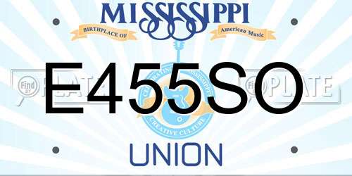 E455SO Mississippi License Plate