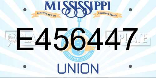 E456447 Mississippi License Plate