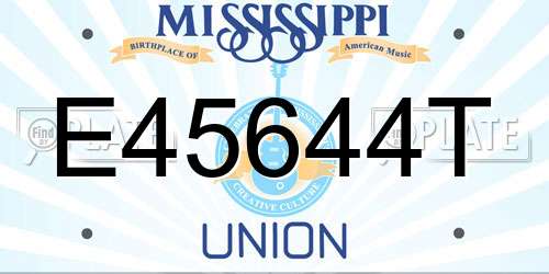 E45644T Mississippi License Plate