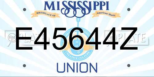 E45644Z Mississippi License Plate