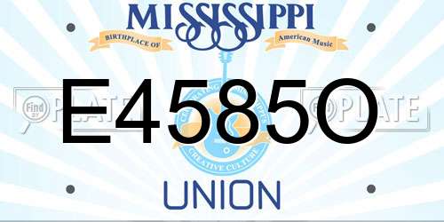 E4585O Mississippi License Plate