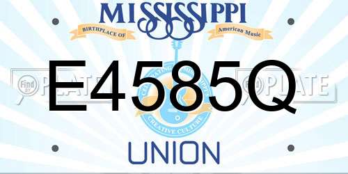 E4585Q Mississippi License Plate