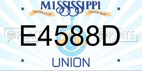 E4588D Mississippi License Plate