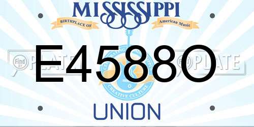 E4588O Mississippi License Plate