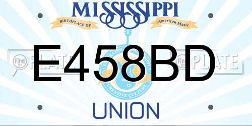 E458BD Mississippi License Plate