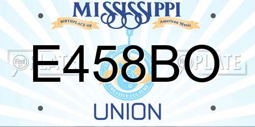 E458BO Mississippi License Plate