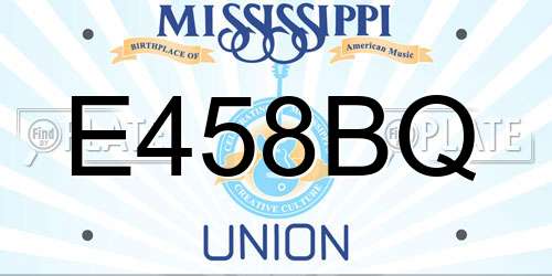 E458BQ Mississippi License Plate