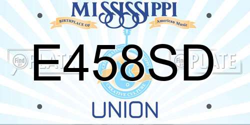 E458SD Mississippi License Plate