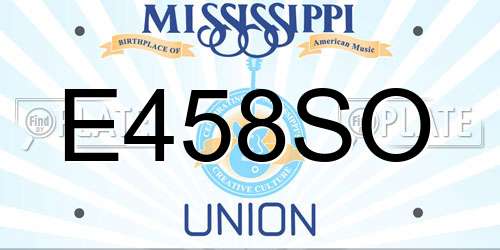 E458SO Mississippi License Plate