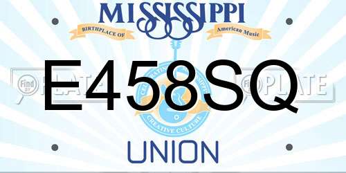 E458SQ Mississippi License Plate