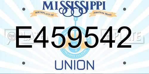E459542 Mississippi License Plate