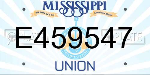 E459547 Mississippi License Plate