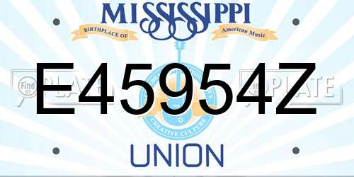 E45954Z Mississippi License Plate