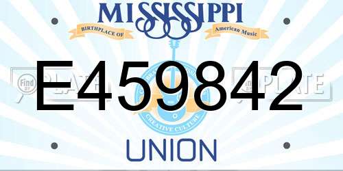 E459842 Mississippi License Plate