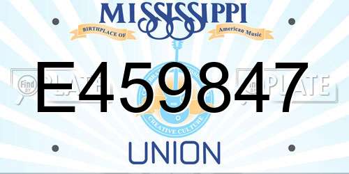 E459847 Mississippi License Plate