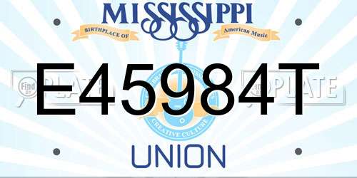 E45984T Mississippi License Plate