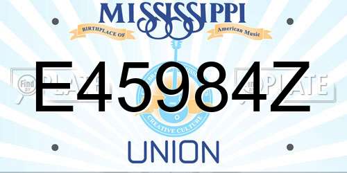 E45984Z Mississippi License Plate