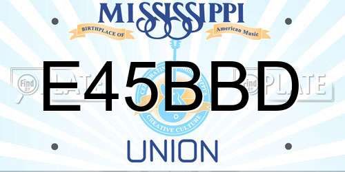 E45BBD Mississippi License Plate