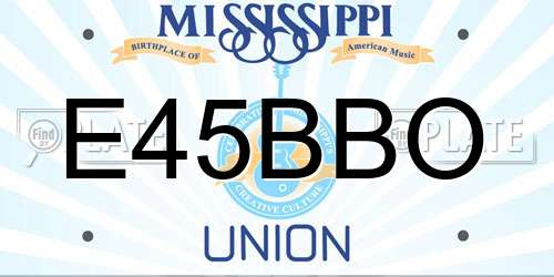 E45BBO Mississippi License Plate