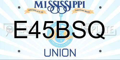 E45BSQ Mississippi License Plate