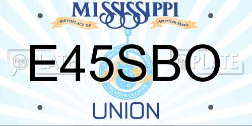 E45SBO Mississippi License Plate