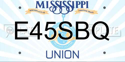 E45SBQ Mississippi License Plate