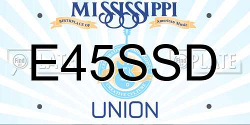 E45SSD Mississippi License Plate