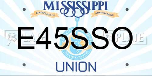 E45SSO Mississippi License Plate