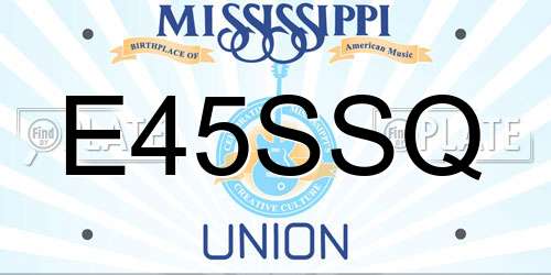 E45SSQ Mississippi License Plate