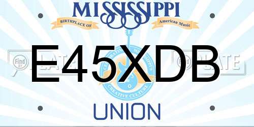 E45XDB Mississippi License Plate