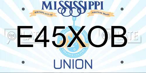 E45XOB Mississippi License Plate