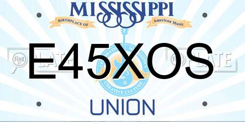E45XOS Mississippi License Plate
