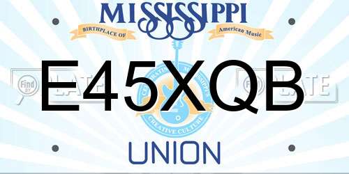 E45XQB Mississippi License Plate