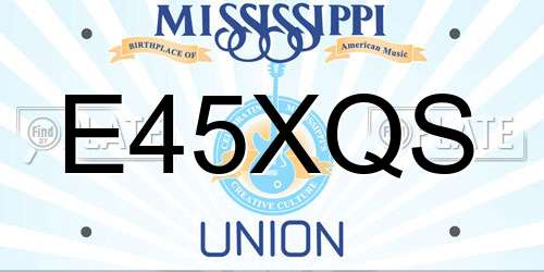 E45XQS Mississippi License Plate