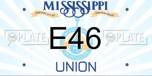 E46 Mississippi License Plate