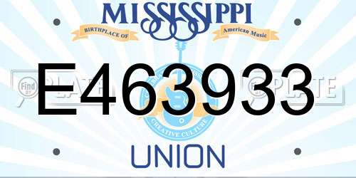 E463933 Mississippi License Plate