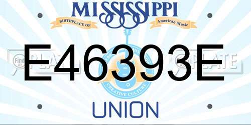 E46393E Mississippi License Plate