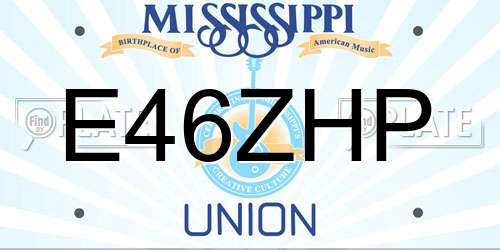 E46ZHP Mississippi License Plate