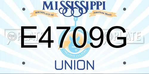 E4709G Mississippi License Plate