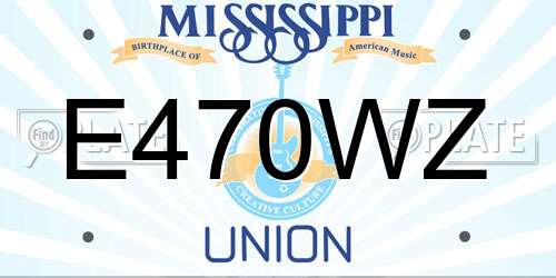 E470WZ Mississippi License Plate