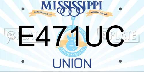 E471UC Mississippi License Plate