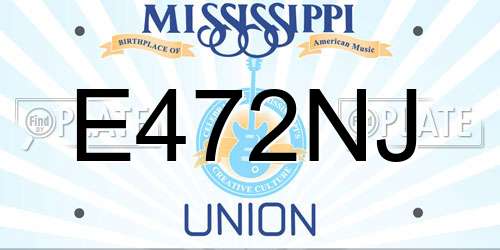 E472NJ Mississippi License Plate
