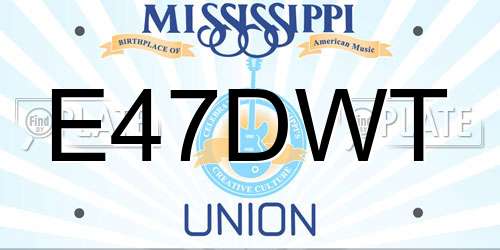 E47DWT Mississippi License Plate
